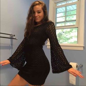 Free People Black Crochet Dress