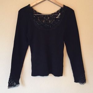 Nygard Sequin Cut Out Top