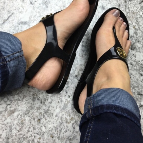 Michael Kors silver MK logo jelly sandal - Picture 3 of 4