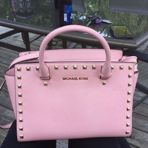 Pastel pink studded purse