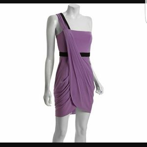BCBGMAXAZRIA Mila one shoulder draped dress !