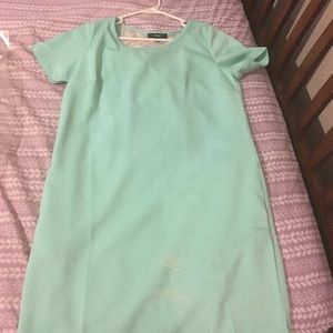 Mint and white dress