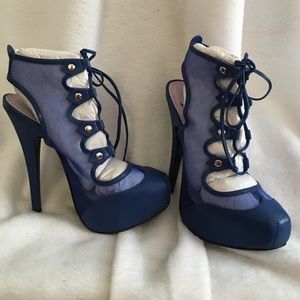 New Vivienne Westwood blue high heeled platforms