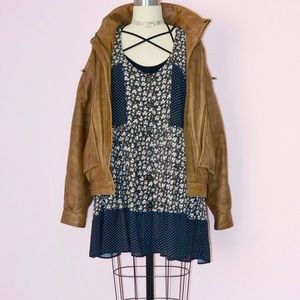 Vintage Leather Bomber Jacket