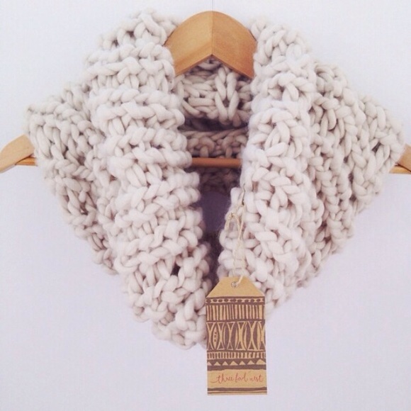 Three Bird Nest Accessories - Knitted Cotton Snood Infinity Scarf