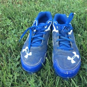 Blue baseball cleats