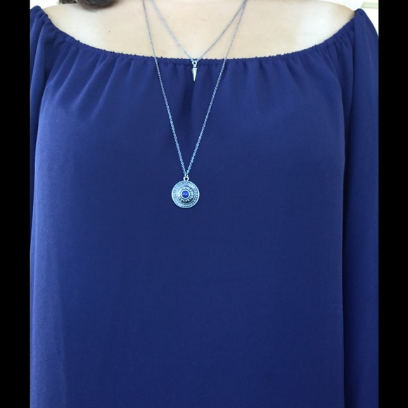 Boho Chic silver necklace