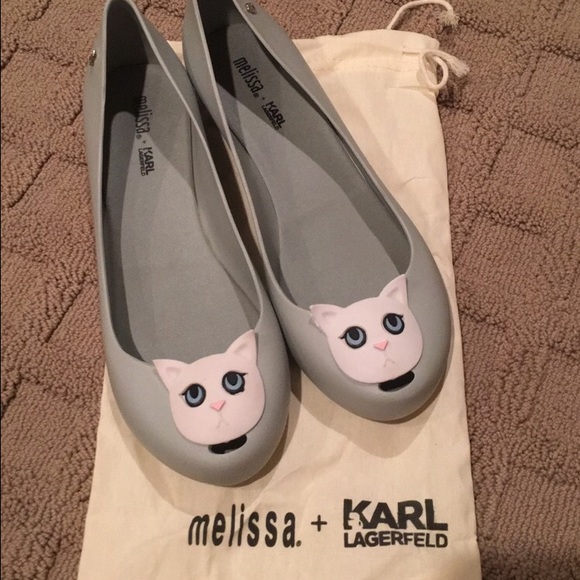 Melissa  Shoes - Karl Lagerfeld grey cat jelly flats