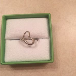 Tiffany & Co. Open heart ring in sterling silver.
