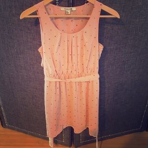 Pink polka dot dress