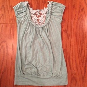 Light aqua soft knit shirt