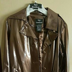 Dennis Basso vinyl coat with belt