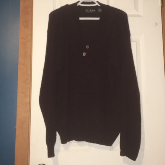 Maroon 1/4 Button Sweater