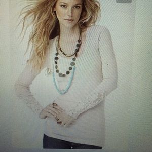 Free people crochet Henley