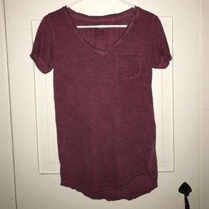 Heather Maroon V-Neck