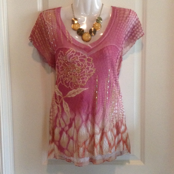 Dressbarn blouse medium short sleeve