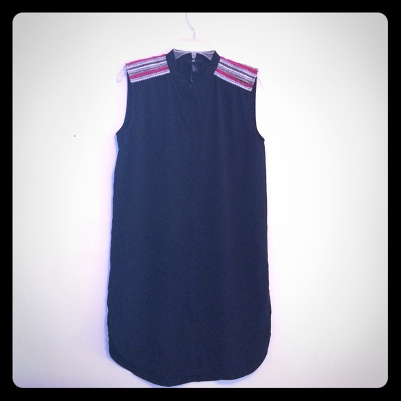 H&M Button Up Top with Patterned Shoulders