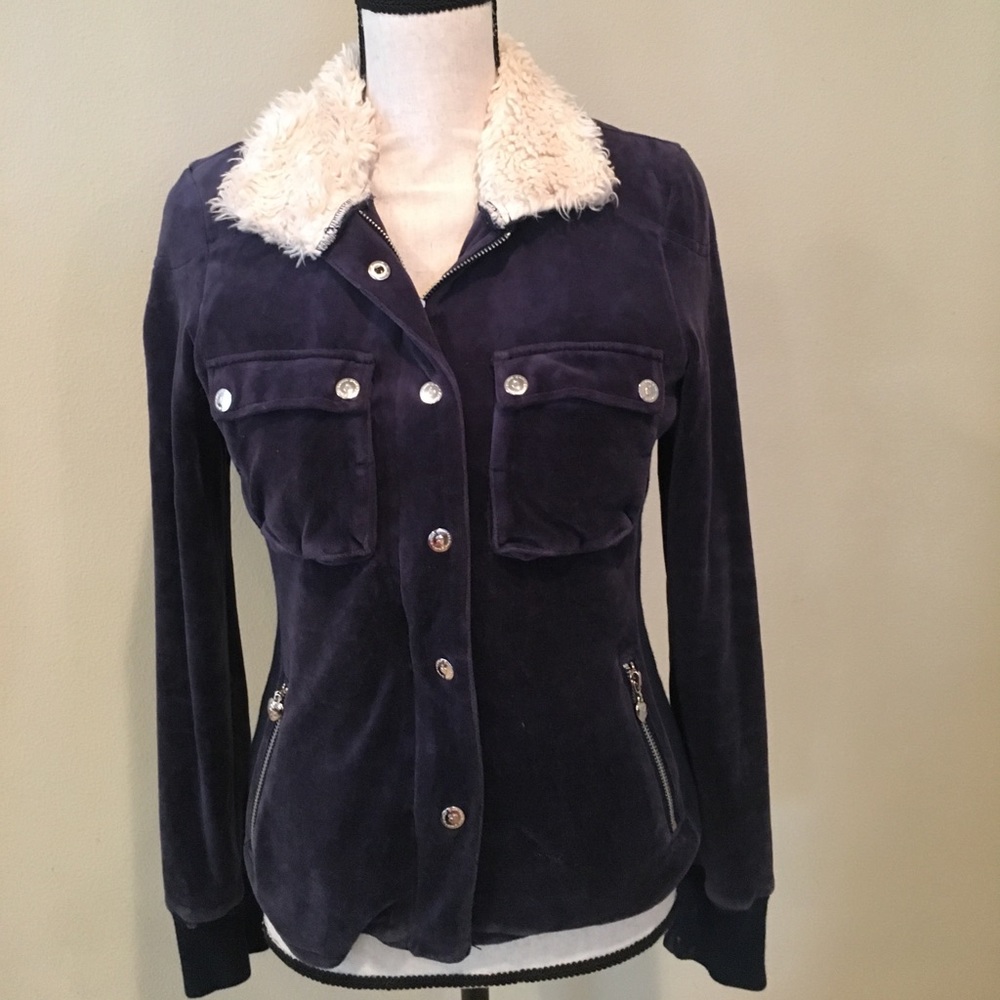 Twisted Heart velour and fur jacket