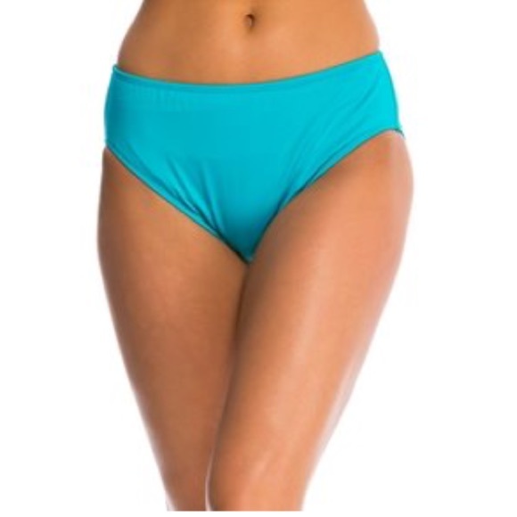 High waisted turquoise swimsuit bottoms