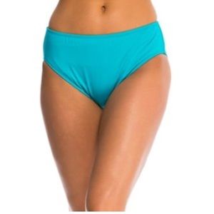 High waisted turquoise swimsuit bottoms