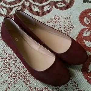 Burgundy flats