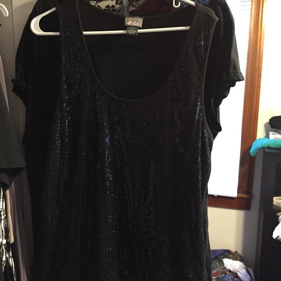 Black sequin tank top