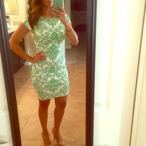Green & White Gorgeous Bodycon Dress