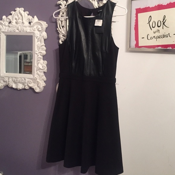 Club Monaco black leather dress