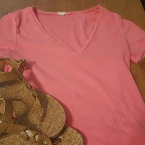 Hot Pink JCREW V-neck tee