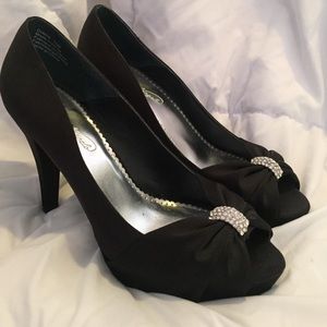 Satin Peeptoe Pumps - NWOT