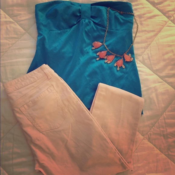 Style and Co blush pink skinny jeans