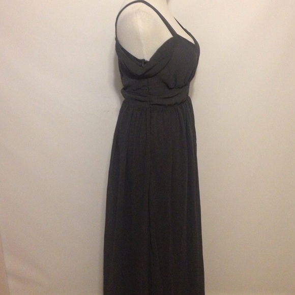 V-Neck Gray Chiffon Bohemia Long Dress - Picture 3 of 4