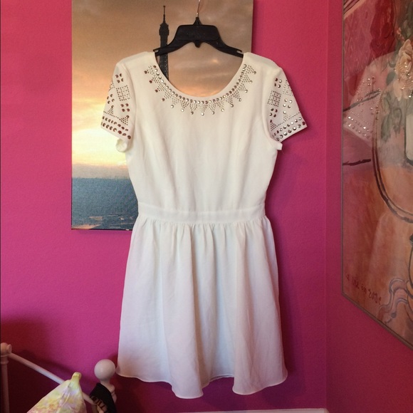 White fit and flare urban outfitters dress!