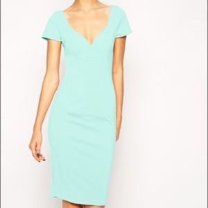 Asos Cap Sleeve Fitted Dress