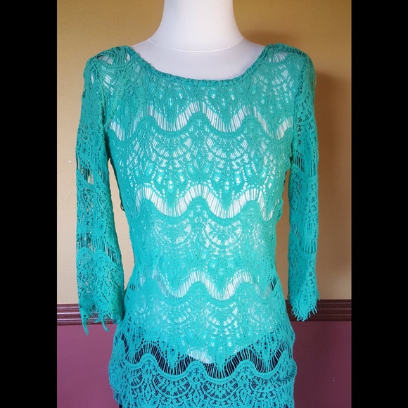 Lace 3qslv top