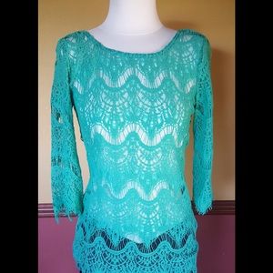 Lace 3qslv top