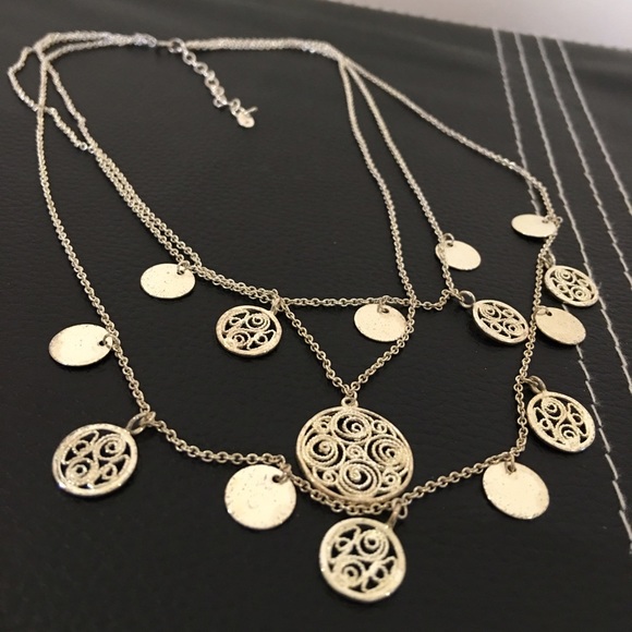 Vtg Gypsy chic .925 ATI layered Sterling necklace OS from Audrey's 