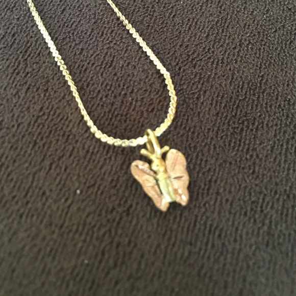 Dainty Gold Butterfly with Copper Wings