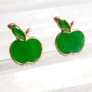 14k Gold-filled Tiny Apple Charm Studs