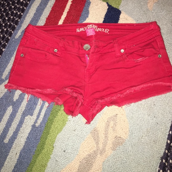 Super short red shorts