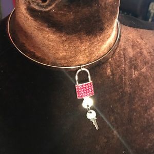 Lock necklace punk rock fetish goth metal