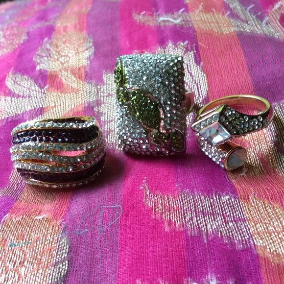 Set of 3 Sparkly Rings