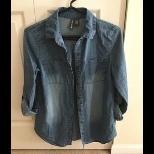 Denim button down