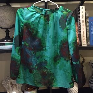 J Crew Factory watercolor blouse // SZ XXS