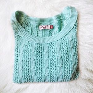 mint green sweater