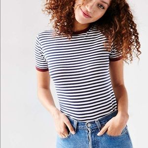UO Truly Madly Deeply Jewel Striped Ringer Tee