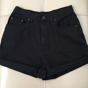 L.L. Bean Black Cuffed High Waisted Shorts