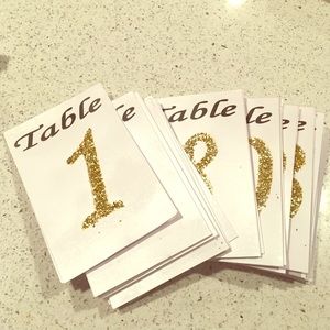 Handmade Table numbers 1-19