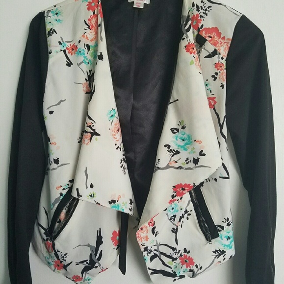 Xhilaration Floral Moto Jacket