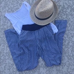 H & M blue patterned joggers